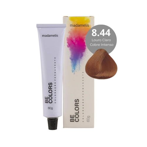 Madamelis Be Colors Coloração Louro Claro Intenso 8.44 60 g