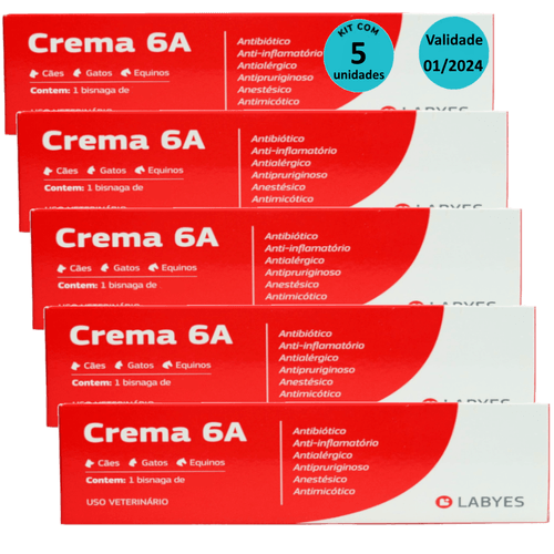Kit Pomada Crema 6A 15g Labyes - com 5 unidades