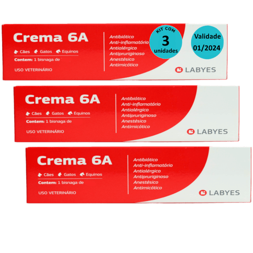 Kit Pomada Crema 6A 15g Labyes - com 3 unidades
