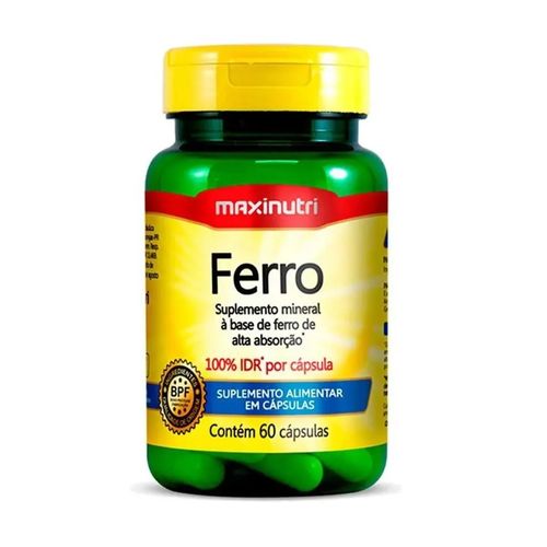 FERRO QUELATO 100%IDR 60 CAPSULAS MAXINUTRI