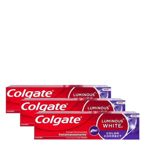 Kit-Colgate-Pasta-de-Dente-Fresh-Mint-Luminous-White-Color-Correct-70g-3-Unidades