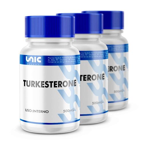 Kit 3 frascos de Turkesterone 500mg 30 caps (cada) Kit 3 frascos de Turkesterone 500mg 30 caps