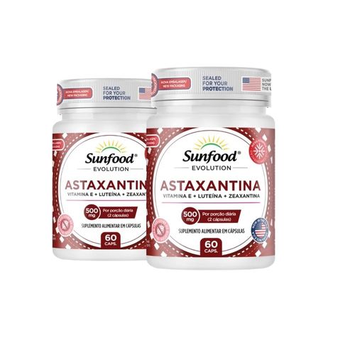 KIT 2 ASTAXANTINA 500MG 60 CAPS SUNFOOD EVOLUTION