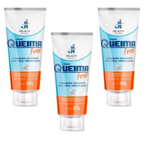 Creme Queimafree 30g - Hidratação pele pós-sol J I Health Kit 3 unidades