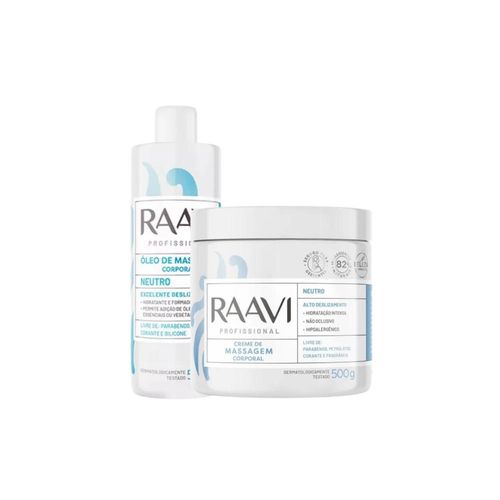 Kit Raavi Massagem Neutra Profissional Creme Corporal