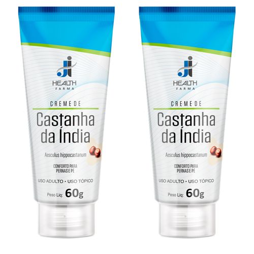 Castanha Da Índia Creme 60g - J I Health - Hidratação Pernas kit 2 unidades