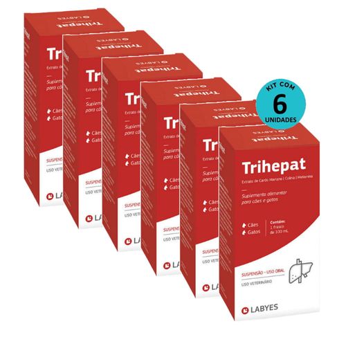 Kit 6 Suplemento Alimentar Trihepat Cães e Gatos 100mL - Labyes