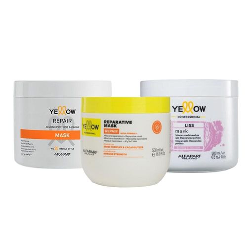 Kit Yellow Cronograma Capilar Nutri Hidra Recons 3 x 500 ml