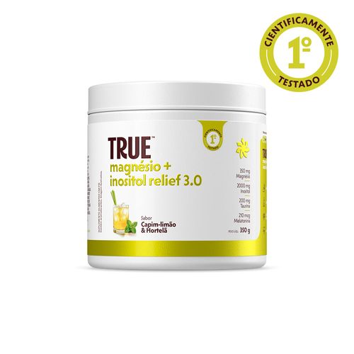 True Magnésio + Inositol Relief 3.0 Capim Limão, Hortelã E Erva Doce 350G True Magnésio Inositol 3.0 Capim Limão Hortelã Doce 350G