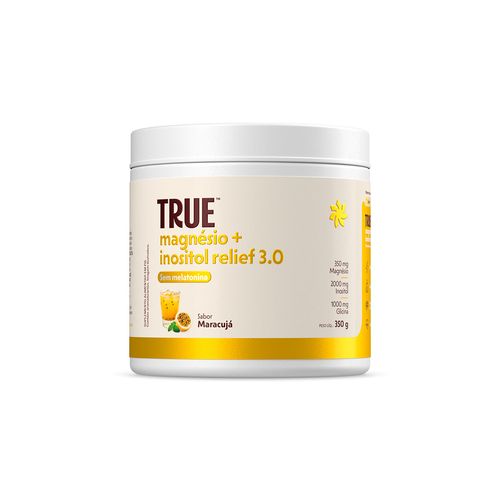 True Magnésio + Inositol Relief 3.0 Sem Melatonina Maracujá 350g True Magnésio Inositol 3.0 Sem Melatonina Maracujá 350G