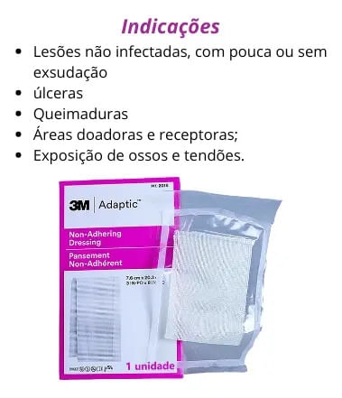 Curativo Adaptic Não Aderente com Petrolatum 3M 7.6cmX7.6cm