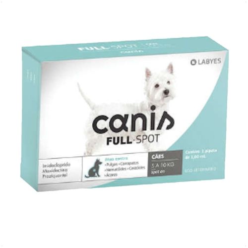 ANTIPULGAS E VERMIFUGO CANIS FULLSPOT CÃES DE 5 A 10KG