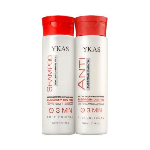 Kit Ykas 3 Minuto Shampoo 300ml + Anti Emborrachamento 300ml