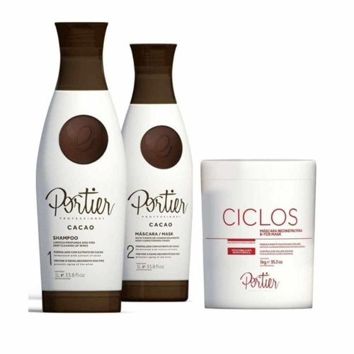 Kit Portier Cacao Progressiva + Ciclos Máscara Reconstrutora