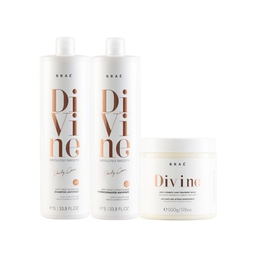 Kit Braé Divine Shampoo e Condicionador 1L + Máscara 500g