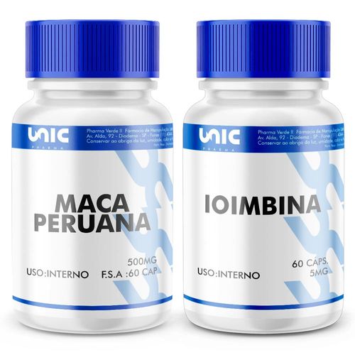 Maca Peruana 500mg 60Cap + Ioimbin 5mg 60caps