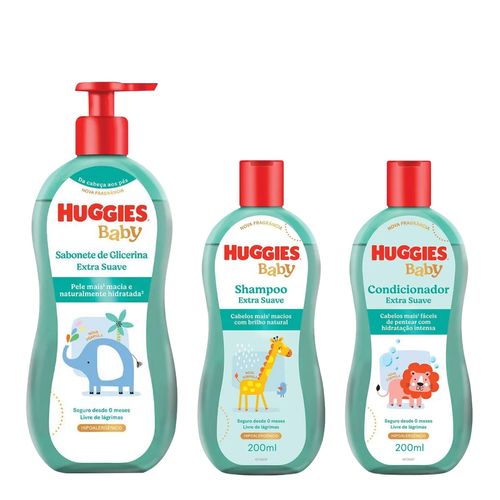 Kit-Huggies-Extra-Suave-Sabonete-Liquido-600ml---Condicionador-200ml---Shampoo-200ml