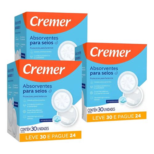 Absorvente Para Seios Cremer Toque Suave 90 Unidades