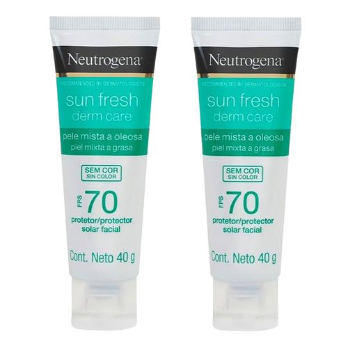 Kit-Neutrogena-Sun-Fresh-Protetor-Solar-Facial-Derm-Care-FPS70-40g-2-Unidades