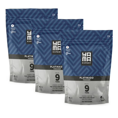 Kit Pó Descolorante Yamá Platinado Refil  300g com 3/Un