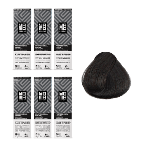 Kit C/6 Colorações Prof Color Nano 4.0 Castanho Médio