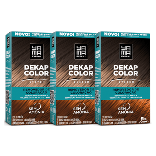 Kit 3 Dekapcolor System Removedor de Coloração 300ml - Yamá