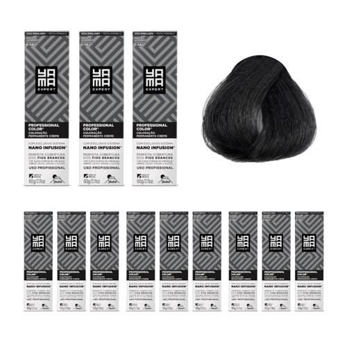 Kit C/12 Colorações Prof Color Nano 3.0 Castanho Escuro