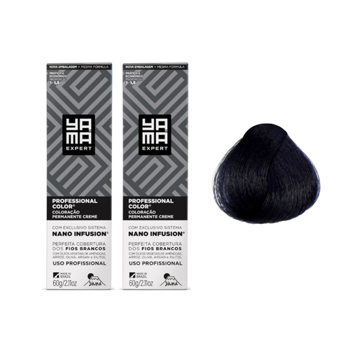 Kit C/2 Colorações Nano 1.1 Preto Azulado