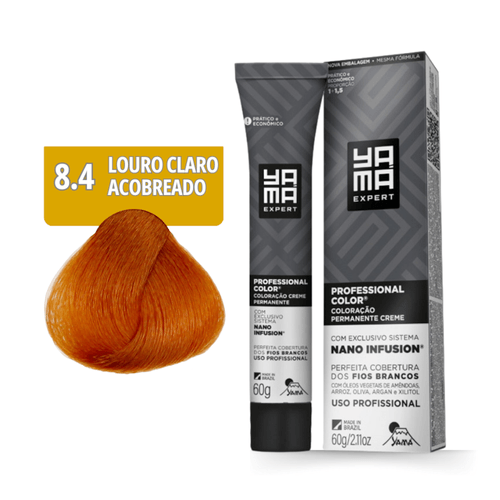 Coloração Prof Nano Infusion 8.4 Louro Claro Acobreado Yamá