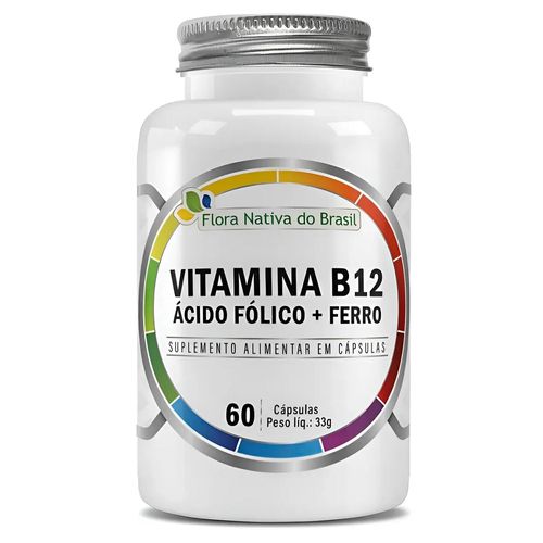 VITAMINA B12 + ACIDO FOLICO + FERRO 60 CPS FLORA NATIVA VITAMINA B12 + ACIDO FOLICO + FERRO 60 CPS FLORA NATIVA