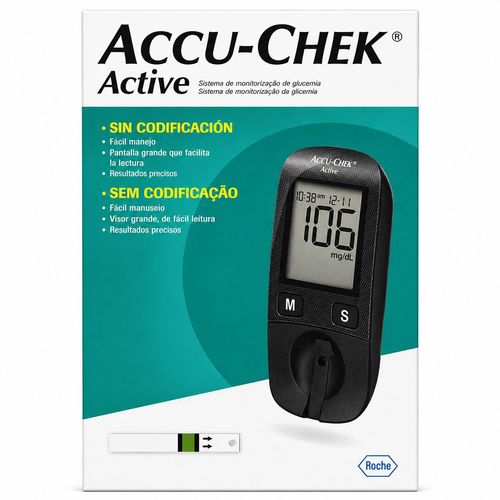 Kit Aparelho Accuchek Active + 10 Tiras Testes