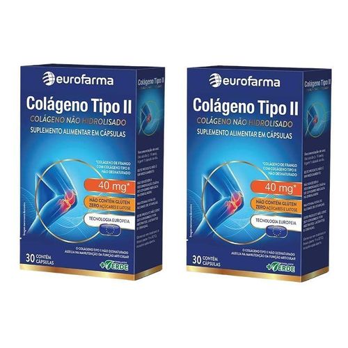 KIT 2 Colágeno Tipo II Eurofarma 30 Cápsulas 30 Cápsulas