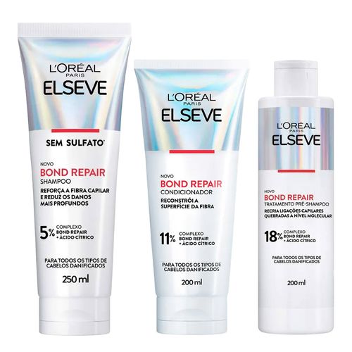 Kit-Elseve-Bond-Repair-Pre-Shampoo-200ml---Shampoo-Reconstrutor-200ml---Condicionador-de-175ml
