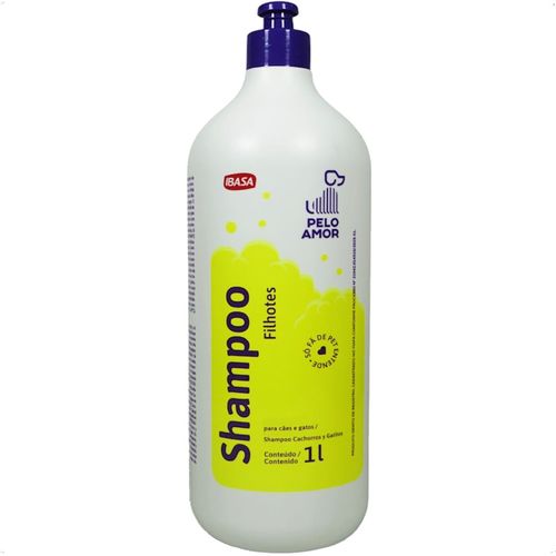 SHAMPOO PARA CÃES E GATOS FILHOTES 1L PELO AMOR IBASA