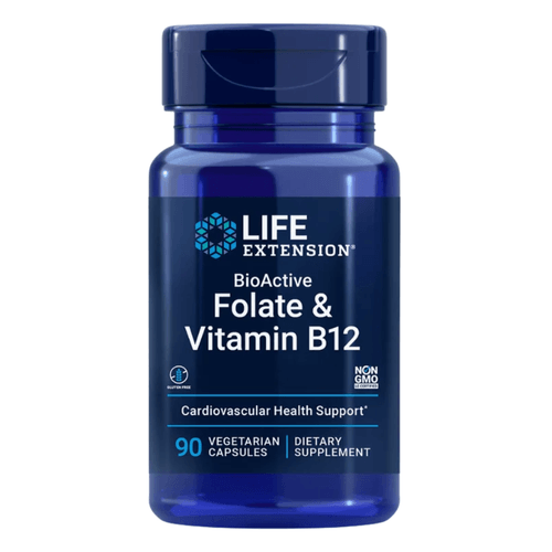 Folato e Vitamina B12 90 Cápsulas Life Extension
