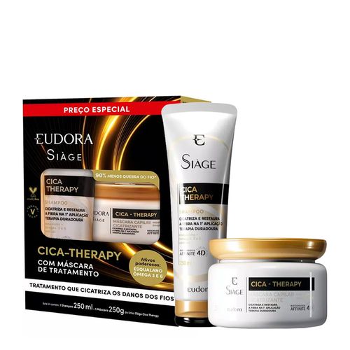 Kit Eudora Siàge Cica-Therapy Shampoo 250ml + Máscara Capilar Cicatrizante 250g Kit
