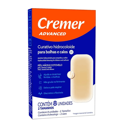 CURATIVO HIDROCOLOIDE PARA CALOS E BOLHAS ADVANCED 8 UNIDADES CREMER