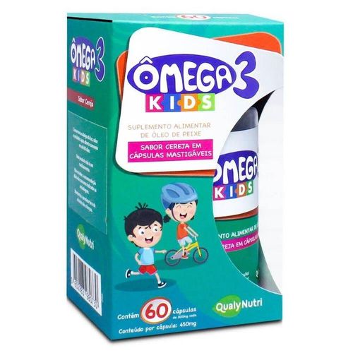 QUALYNUTRI OMEGA 3 KIDS 450MG 60CPR MASTIGAVEIS CEREJA