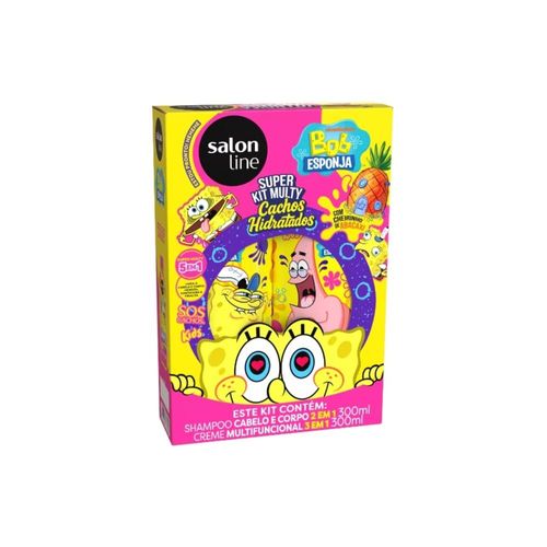 Kit Salon Line SOS Bob Esponja Cachos Shampoo e Creme 300ml