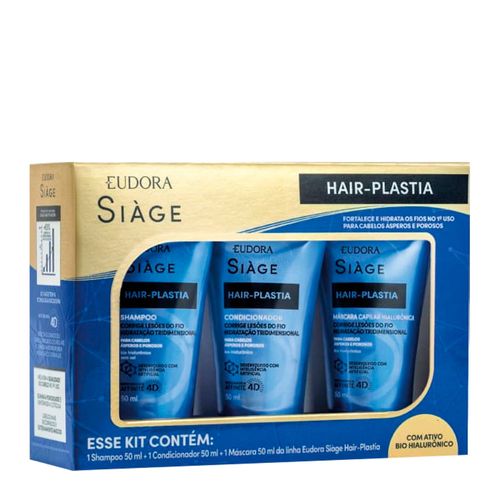 Kit Eudora Siàge Hair Plastia Shampoo 50ml + Condicionador 50ml + Máscara 50ml Kit