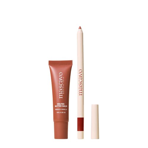 Kit Mascavo Melted Butter Lip Balm French Vanilla 10g + Lapiseira Labial Rosewood 0,3g Kit
