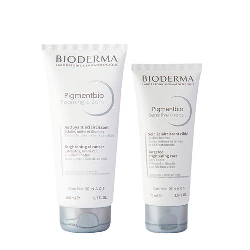 Kit Bioderma Pigmentbio Foaming Cream Sabonete Líquido Facial e Corporal 200ml + Creme Sensitive Areas 75ml Kit