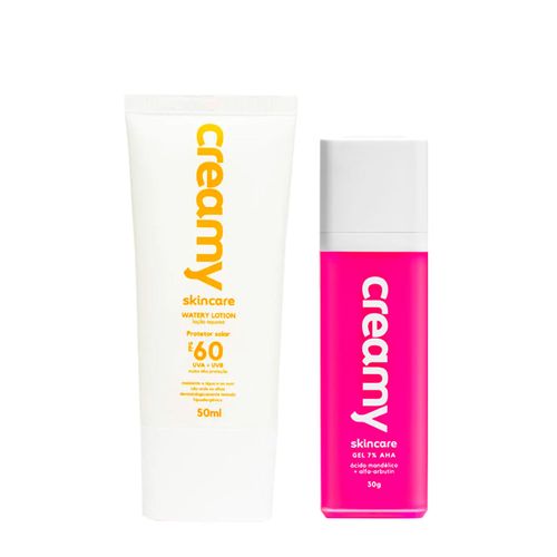 Kit Facial Creamy - Watery Lotion Protetor Solar Fps60 50ml + Ácido Mandélico 30g Kit