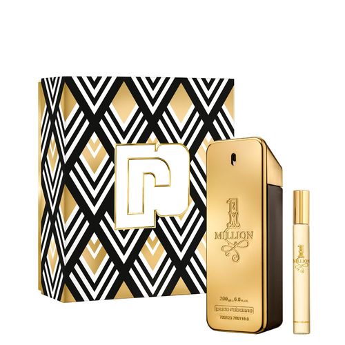Kit Perfume Rabanne 1 Million Masculino - Eau de Toilette 200ml + Miniatura 10ml Coffret