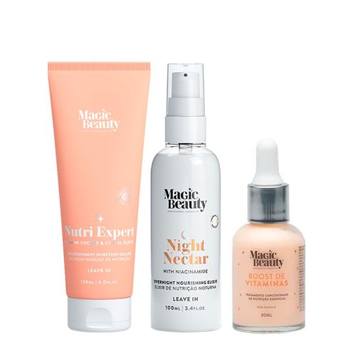 Kit Magic Beauty Nutri Expert Vitamin Night Nectar - Leave-In 100ml + Selador 120ml + Boost 30ml Kit Kit Magic Beauty Nutri Expert Vitamin Night Nectar - Leave-In 100ml + Selador 120ml + Boost 30ml Kit