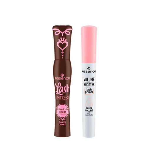 Kit Essence Primer para Cílios Alongadora Volume Branco 7ml + Máscara para Cílios Alongadora Lash Princess Marrom 12ml Kit
