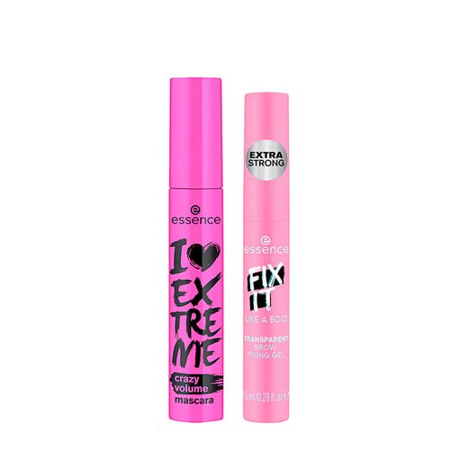 Kit Essence Máscara para Cílios I Love Extreme Crazy Volume Preta 12ml + Máscara para Cílios 8,5ml Kit