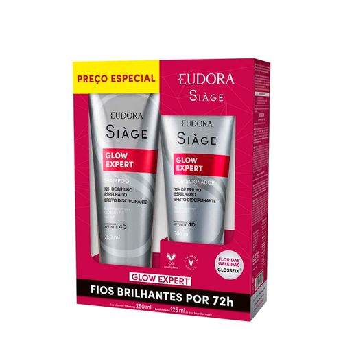 Kit Siàge Eudora Glow Expert Shampoo 250ml + Condicionador 125ml Kit Kit Siàge Eudora Glow Expert Shampoo 250ml + Condicionador 125ml Kit