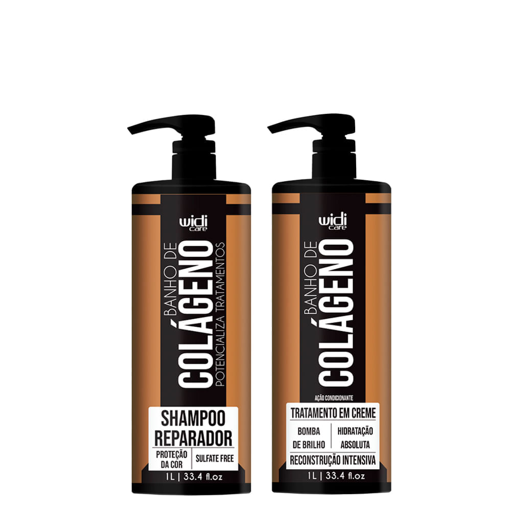 Kit Widi Care Banho de Colágeno Shampoo 1000ml + Banho de Colágeno Tratamento 1000ml
