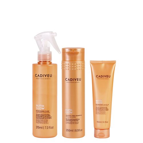 Kit Cadiveu Nutri Glow Shampoo 250ml + Fluído 215ml + Leave-In 150ml Kit